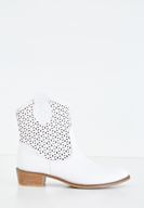 Bayan Beyaz Kısa Topuklu Bot