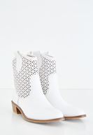 Bayan Beyaz Kısa Topuklu Bot