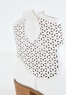 Bayan Beyaz Kısa Topuklu Bot