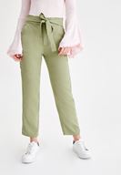 Bayan Yeşil Beli Kemerli  Pantolon ( TENCEL™ )