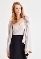 Bayan Gri Kol Detaylı Hırka