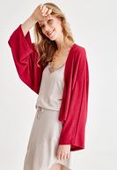 Bayan Pembe Kol Detaylı Hırka