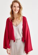 Bayan Pembe Kol Detaylı Hırka