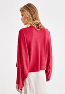 Bayan Pembe Kol Detaylı Hırka