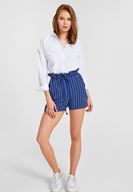 Bayan Çok Renkli Çizgi Desenli Şort