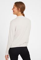 Bayan Gri Choker Yakalı Kruvaze Bluz