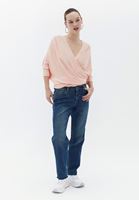 Bayan Pembe Önü Bağlamalı Püskül Detaylı Triko