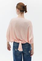 Bayan Pembe Önü Bağlamalı Püskül Detaylı Triko