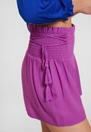 Bayan Lila Beli Bağlamalı Şort