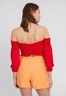 Bayan Turuncu Beli Bağlamalı Şort