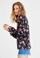 Bayan Çok Renkli Çiçek Desenli Gömlek