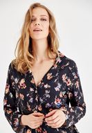 Bayan Çok Renkli Çiçek Desenli Gömlek