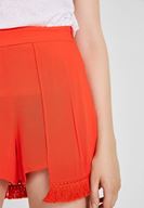 Bayan Kırmızı Püsküllü Mini Şort