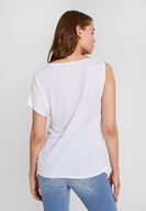 Bayan Beyaz Çiçek Baskı Detaylı Askılı Bluz