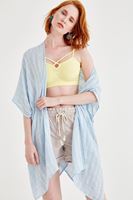 Bayan Mavi Yırtmaçlı Kimono