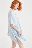 Bayan Mavi Yırtmaçlı Kimono