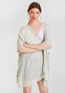 Bayan Yeşil Yırtmaçlı Kimono