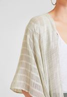 Bayan Yeşil Yırtmaçlı Kimono