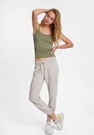 Bayan Gri Beli Lastik Detaylı Jogger ( TENCEL™ )