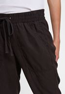 Bayan Siyah Beli Lastik Detaylı Jogger ( TENCEL™ )