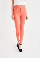 Women Orange High Rise Pants with Details