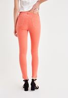 Women Orange High Rise Pants with Details