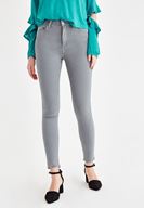 Women Grey High Rise Pants with Details