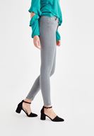 Women Grey High Rise Pants with Details