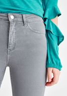 Women Grey High Rise Pants with Details