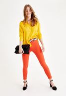 Women Orange High Rise Pants with Details