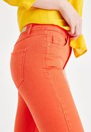 Women Orange High Rise Pants with Details