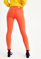 Women Orange High Rise Pants with Details