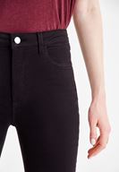 Women Black High Rise Pants with Details