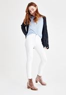 Women Cream High Rise Pants with Details