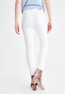 Women Cream High Rise Pants with Details