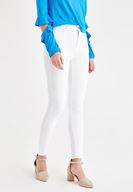 Women White High Rise Pants with Details