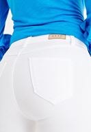 Women White High Rise Pants with Details