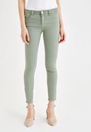 Bayan Yeşil Dar Paça Orta Bel Pantolon