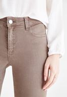 Bayan Gri Dar Paça Orta Bel Pantolon