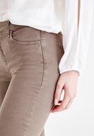 Bayan Gri Dar Paça Orta Bel Pantolon