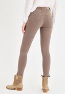 Bayan Gri Dar Paça Orta Bel Pantolon