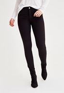 Bayan Siyah Dar Paça Orta Bel Pantolon