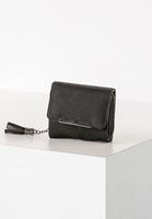 Bayan Siyah Püskül Detaylı Süet Cüzdan