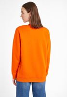 Bayan Turuncu Sıfır Yaka Bol Kesim Sweatshirt