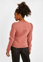 Bayan Pembe Balon Kollu Sweatshirt