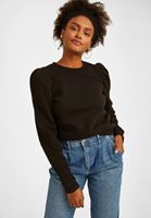 Bayan Siyah Balon Kollu Sweatshirt