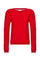 Bayan Kırmızı Balon Kollu Sweatshirt