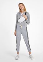 Bayan Gri Biye Detaylı Kısa Sweatshirt