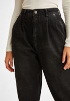 Bayan Siyah Ultra Yüksek Bel Slouchy Jean 