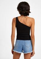 Bayan Siyah Cut-Out Detaylı Kısa Atlet